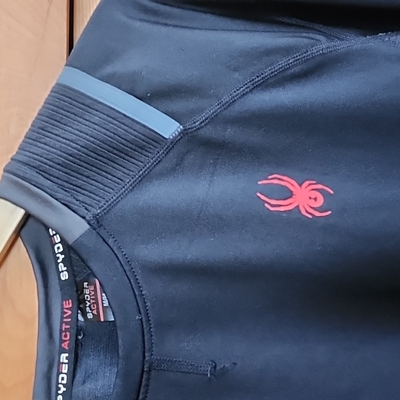 EUC Spyder: Active Midweight Long Sleeve Baselayer Shirt, Black, Men's M - Picture 3 of 7